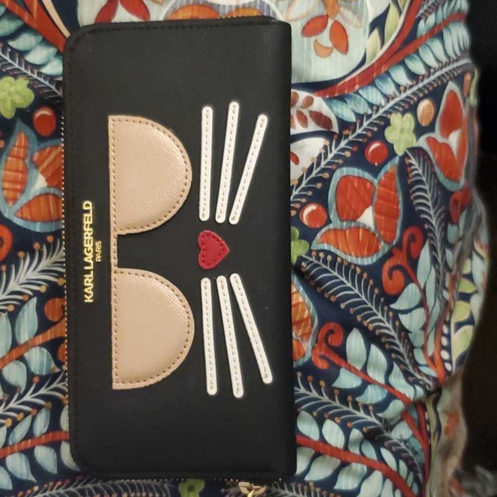 Maybelle cat zip wallet by Karl Lagerfeld